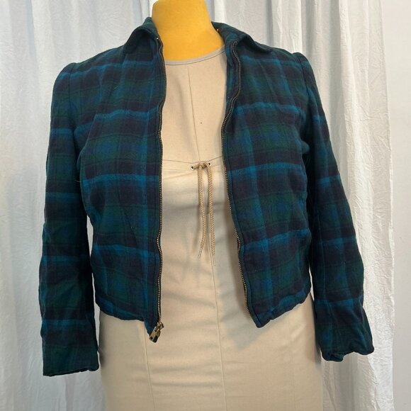 Vintage plaid Pendleton wool short jacket - Picture 3 of 4